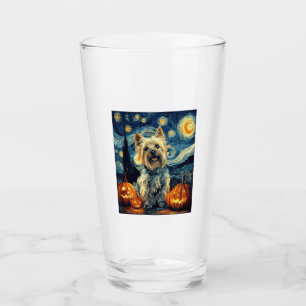 Yorkshire terrier Yorkie Dog of van gogh starry ni Glass