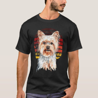 Yorkshire Terrier Yorkie Dog Retro Sun T-Shirt