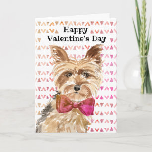 Yorkshire Terrier Yorkie Dog Valentines Day Card
