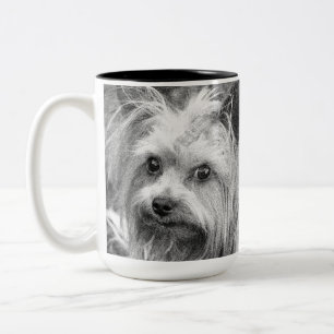Yorkshire Terrier Yorkie Favourite Breed Sketch Two-Tone Coffee Mug