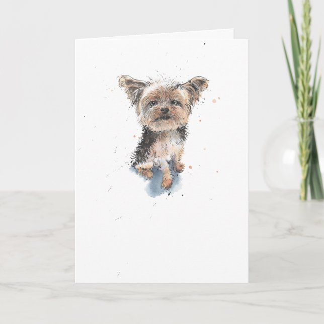Yorkshire Terrier, Yorkie funny Dog Birthday Card (Front)