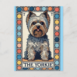 yorkshire terrier yorkie                           holiday postcard