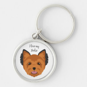 Yorkshire terrier. Yorkie Key keychain. Any coat c Ring