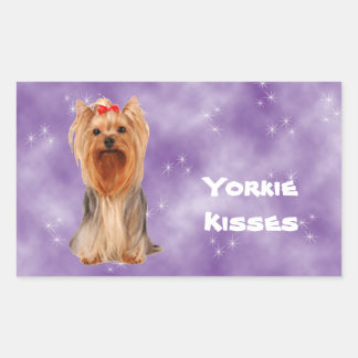 Yorkshire Terrier - Yorkie Kisses Rectangular Sticker