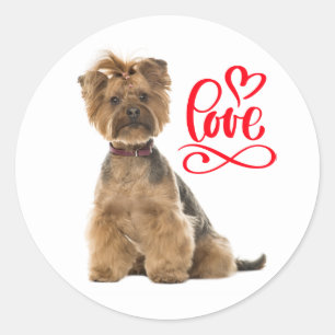 Yorkshire Terrier Yorkie Love Puppy Dog Mum Dad Classic Round Sticker