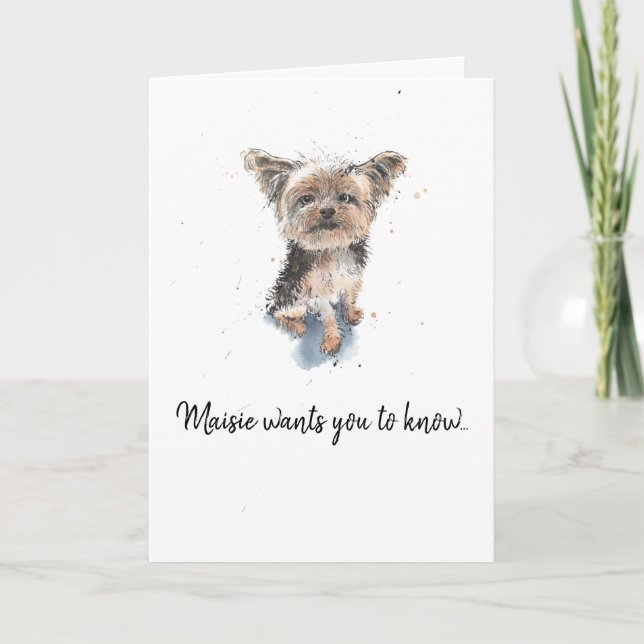 Yorkshire Terrier, Yorkie personalised Fathers day Card (Front)