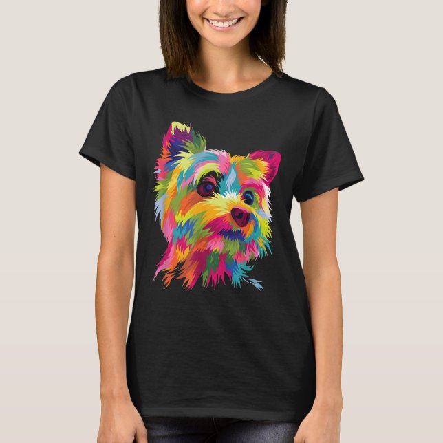 Yorkshire Terrier Yorkie Pop Art Popart Dog T-Shirt (Front)