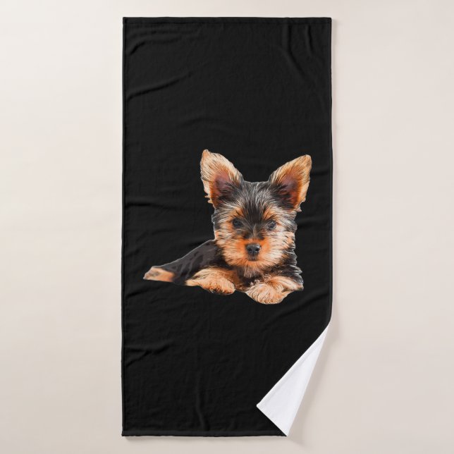 Yorkshire terrier Yorkie Puppy Dog Bath Towel (Bath Towel)