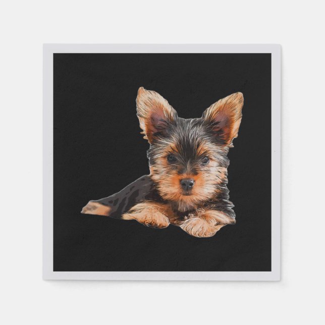 Yorkshire terrier Yorkie Puppy Dog Napkin (Front)