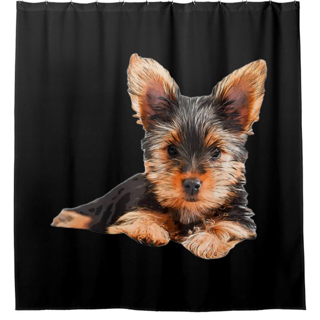 Yorkshire terrier Yorkie Puppy Dog Shower Curtain (Front)