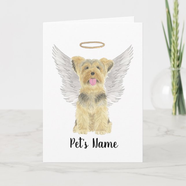 Yorkshire Terrier Yorkie Sympathy Memorial Card (Front)