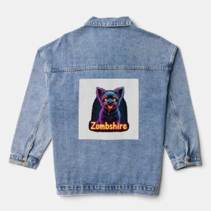 Yorkshire Terrier Yorkie Zombie Dog Halloween Over Denim Jacket