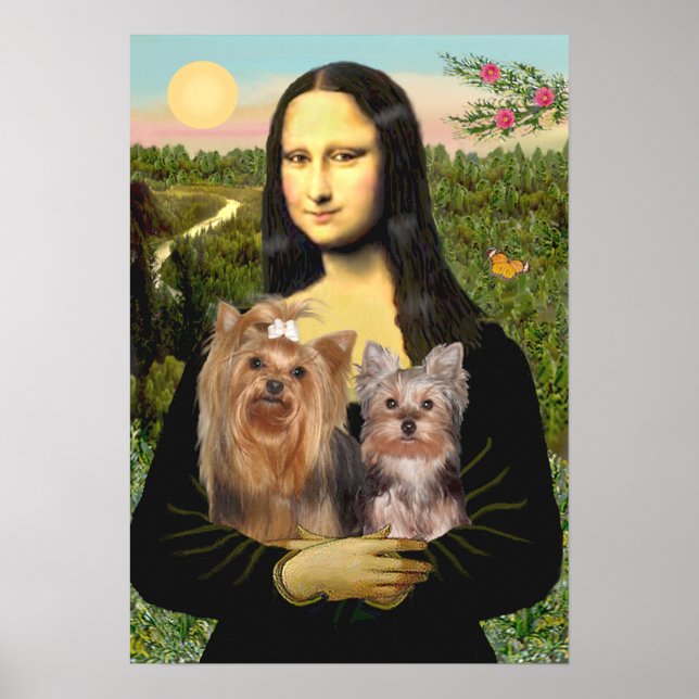 Yorkshire Terriers (7and19) - Mona Lisa Poster (Front)