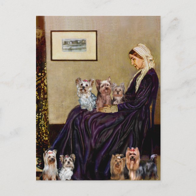 Yorkshire Terriers (Seven) - Whistlers Mother Postcard (Front)