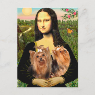 Yorkshire Terriers (two)  -  Mona Lisa Postcard