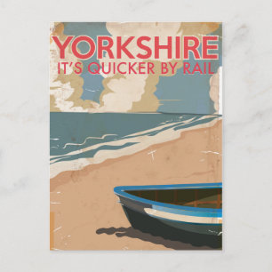 Yorkshire Vintage Railway Travel Poster Postcard