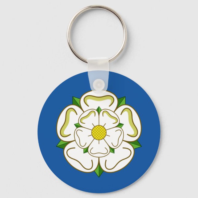 Yorkshire white rose keyring (Front)