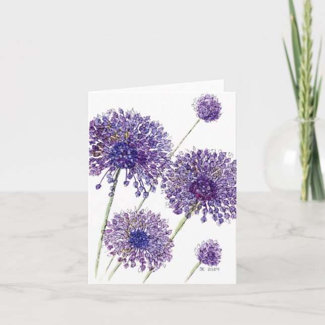 Yorktown Onion - Allium Blank Note Cards (Front)