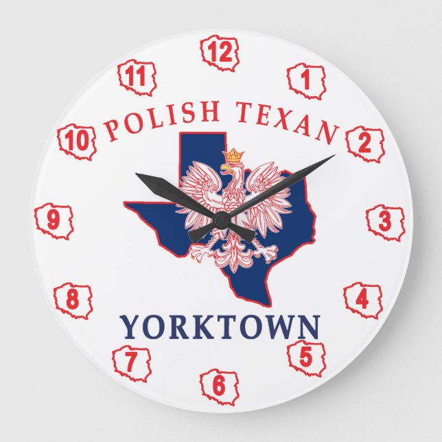 Yorktown Polish Texan Large Clock (Front)