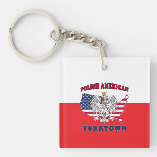 Yorktown Texas Polish American Key Ring