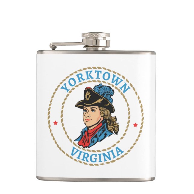 Yorktown Virginia Colonial Hip Flask (Front)