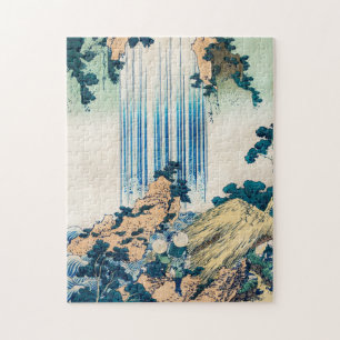 Yoro Waterfall by Katsushika Hokusai Jigsaw Puzzle