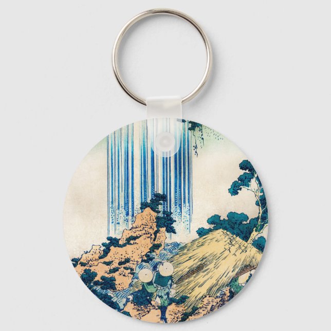 Yoro Waterfall Mino Province by Katsushika Hokusai Key Ring (Front)