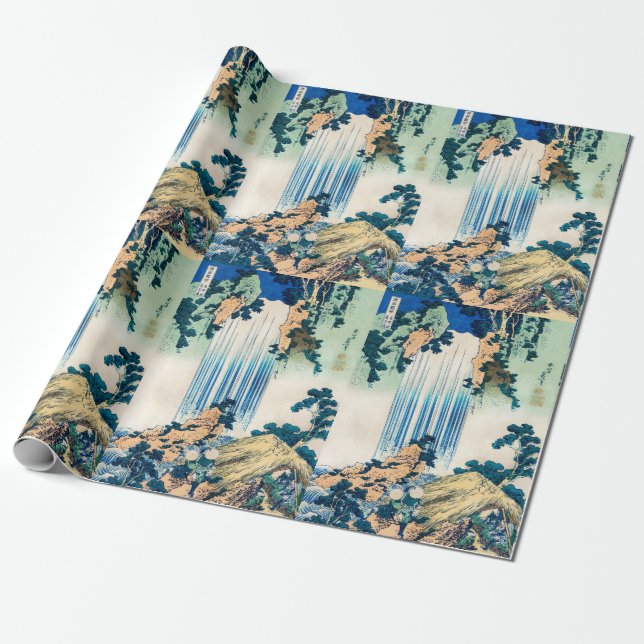 Yoro Waterfall Mino Province by Katsushika Hokusai Wrapping Paper (Unrolled)