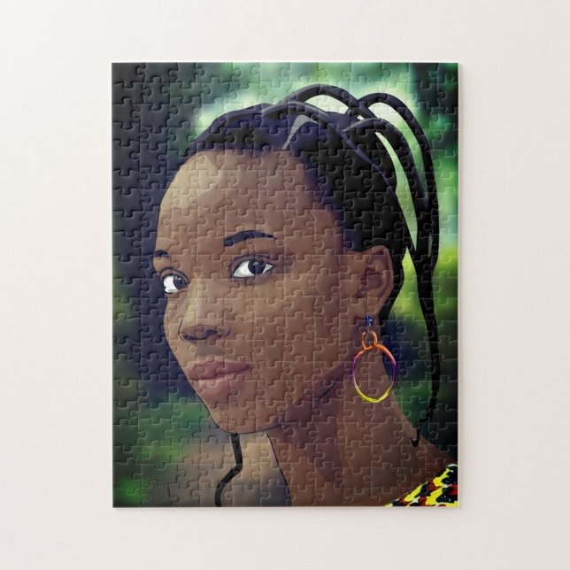 Yoruba Lady with Traditional Hairstyle Jigsaw Puzzle (Vertical)