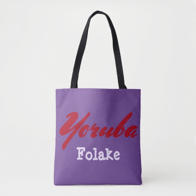 Yoruba Tribe Purple Tote Bag (Front)