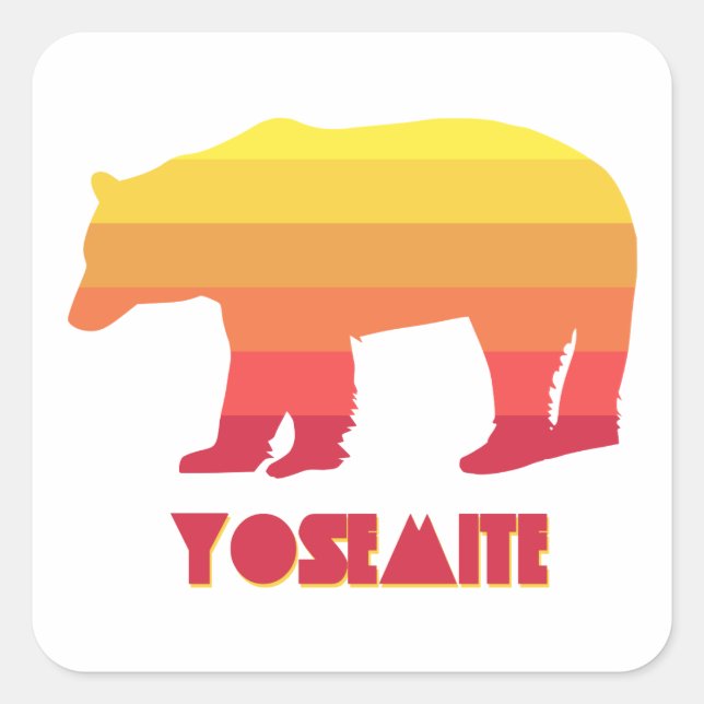 Yosemite Bear Square Sticker (Front)