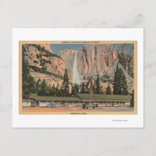 Yosemite, CA view of Yosemite Lodge and Falls Postcard