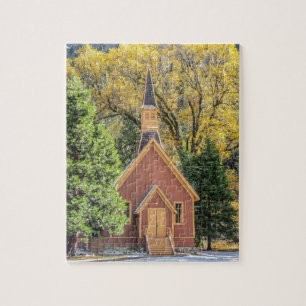 Yosemite Chapel in Autumn Jigsaw Puzzle
