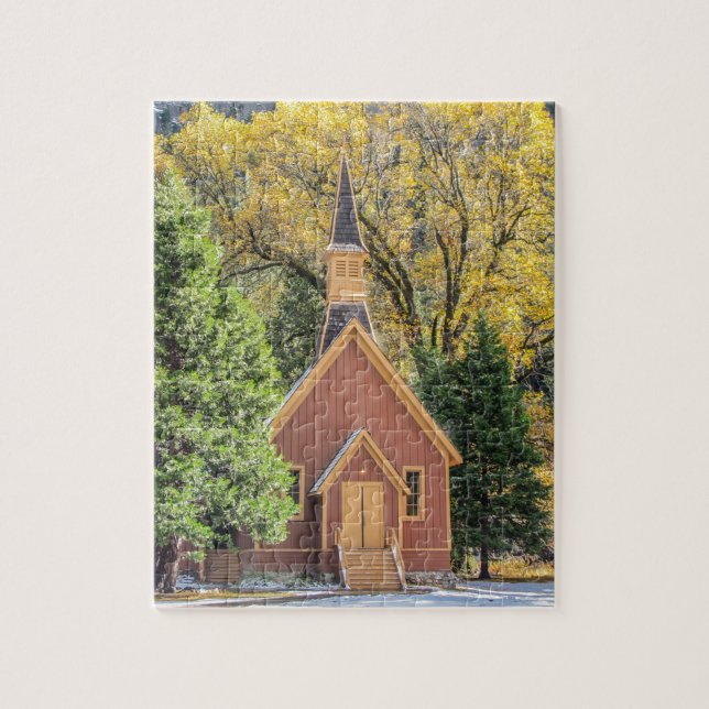 Yosemite Chapel in Autumn Jigsaw Puzzle (Vertical)