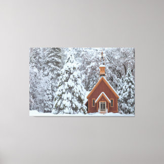 Yosemite Chapel in Snow Canvas Print