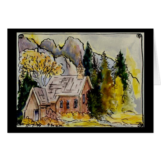 Yosemite Chapel Watercolor Card