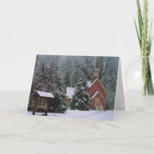 Yosemite Church in snow Holiday Card