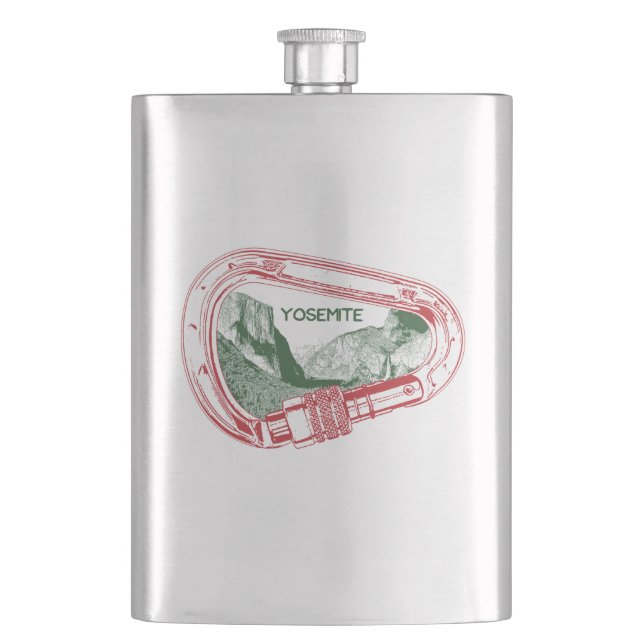 Yosemite Climbing Carabiner Hip Flask (Front)