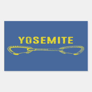 Yosemite Climbing Quickdraw Rectangular Sticker