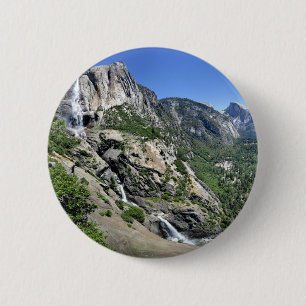 Yosemite Falls and Half Dome from Oh My Gosh Point 6 Cm Round Badge