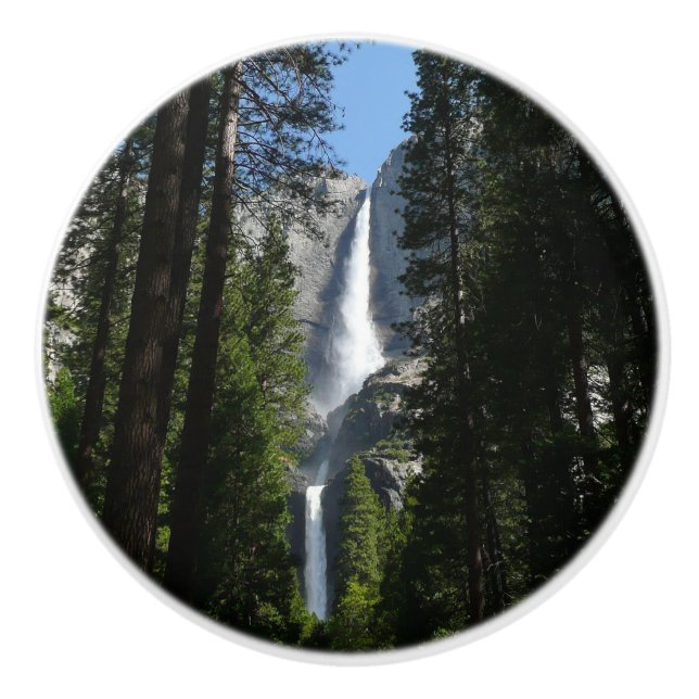 Yosemite Falls and Woods Landscape Photography Ceramic Knob (Front)