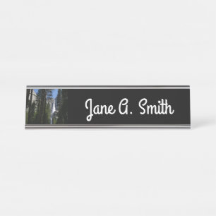 Yosemite Falls and Woods Landscape Photography Desk Name Plate