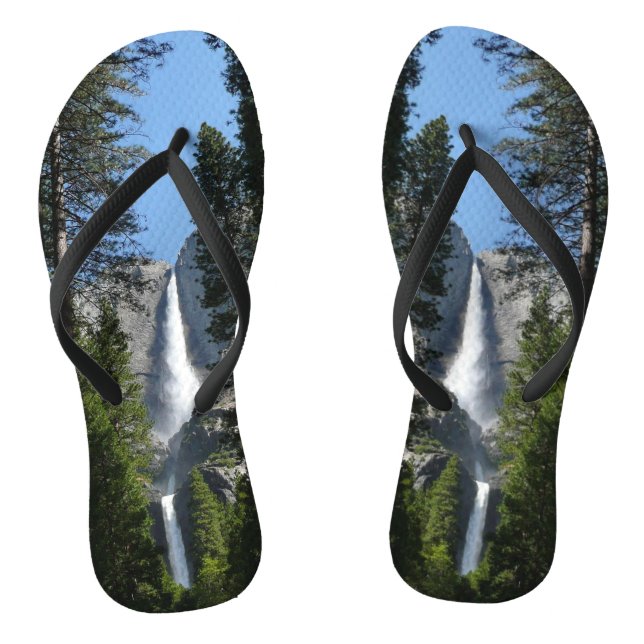 Yosemite Falls and Woods Landscape Photography Flip Flops (Footbed)