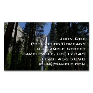 Yosemite Falls and Woods Landscape Photography Magnetic Business Card