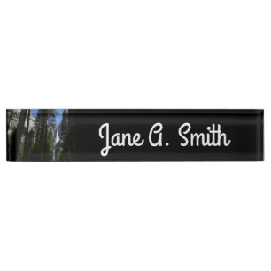 Yosemite Falls and Woods Landscape Photography Nameplate