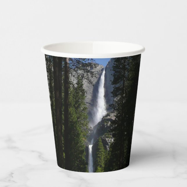 Yosemite Falls and Woods Landscape Photography Paper Cups (Left)