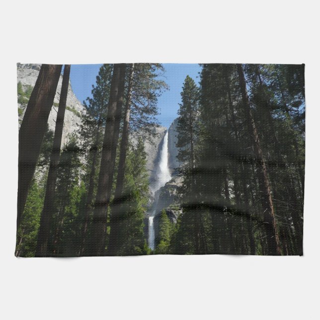 Yosemite Falls and Woods Landscape Photography Tea Towel (Horizontal)