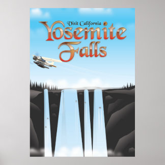 Yosemite Falls California travel poster