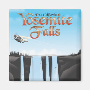 Yosemite Falls California travel poster Magnet