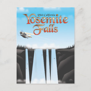 Yosemite Falls California travel poster Postcard